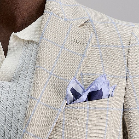 NWT Men's J.M. Haggar Premium Tailored Fit Windowpane Sport Coat Ivory SZ 42 Reg - Picture 4 of 5